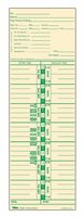 TOPS Time Cards, Weekly, 1-Sided, Numbered Days, 3-1/2" x 10-1/2", Manila, Green Print, 500-Count (1253)