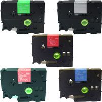 NEOUZA 5PK Compatible for Brother P-Touch TZ TZe 435 535 MQG35 MQL35 MQP35 Label Cassette Tape 12mm x 8m 1/2" x 26.2'(White Print on Berry Pink,Lime Green,Light Gray,Red,Blue)