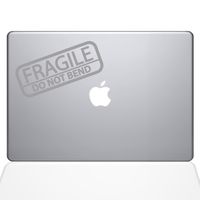 The Decal Guru Fragile Sticker MacBook Decal Vinyl Sticker - 15" MacBook Pro (2016 & Newer) - Silver (1064-MAC-15X-S)