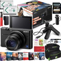 Sony Cyber-Shot RX100M3 Video Creator Kit Enhanced Bundle with Shooting Grip Tripod VCT-SGR1, 64GB Card & Extra Battery DSC-RX100M3KIT + Deco Gear Travel Case Accessory Set & Photo Video Software