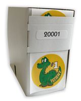 Tabbies Children's Sticker 1-3/4" Circle, '#1 Patient' Yellow With Green Dinosaur, 100 Stickers/Roll, Healthcare (20001)