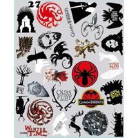 27pcs Game of Thrones Stickers - Winter is Coming Fire and Blood MacBook Decal Mac Air Pro Retina Laptop Stickers for Water Bottles Phone Case Computer Car Luggage, Waterproof (game of thrones 27pcs)