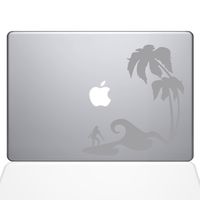 The Decal Guru Surfer Paradise Decal Vinyl Sticker, 12" MacBook, Silver (1450-MAC-12M-S)