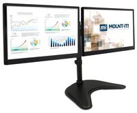Mount-It! Free Standing Dual Monitor Stand | Double Monitor Desk Mount | Fits Two x 19 20 21 22 23 24 27 Inch Computer Screens | 2 Heavy Duty Height Adjustable Arms | VESA Compatible 75 100
