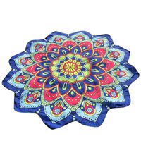 HOT, YANG-YI Lotus Hippie Tassel Tapestry Flowers Beach Throw Cushion Towel Yoga Mat Bohemian blanket (D, 57 inches approx)