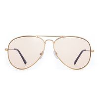 JIM HALO Aviator Computer Glasses Blue Light Blocking Glasses for Men Women Reduce Eye Strain (Gold/Brown)