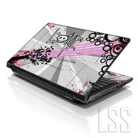 LSS 15 15.6 inch Laptop Notebook Skin Sticker Cover Art Decal Fits 13.3" 14" 15.6" 16" HP Dell Lenovo Apple Asus Acer Compaq (Free 2 Wrist Pad Included) Love Skull Floral