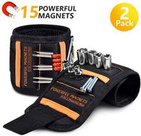 Tools For Men Magnetic Wristband, 15 Upgrade Super Strong Magnets, Best Dad Gift, 2 Pack Unique Gifts For Men, Magnetic Gadget for Man Gifts, Wrist Tool Holder for Holding Screws, Nails, Drill Bits.