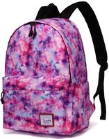 School Backpack for Girls,VASCHY Water Resistant Durable Casual Schoolbag Bookbag for Middle School Students in Pink Galaxy