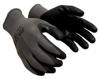 Azusa Safety N10520 13 Gauge Knit Gray Nylon Safety Gloves, Black Nitrile Foam Textured Coated, Medium (Pack of 12 Pairs)