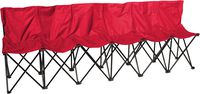 Trademark Innovations Portable Sports Bench With Back - Sits 6 People - (Red)