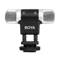 BOYA BY-MM3 Mini Condenser Stereo Shotgun Microphone with Left and Right Channel for iPhone 8 8 plus 7 7 plus iPad Air Laptop Windows DSLR Camera Camcorders Podcast Micro Film
