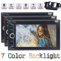 EinCar Double-DIN in-Dash DVD Receiver 6.2" Display Capacitive Touchscreen Vehicle Audio Receivers Bluetooth with 3 Choices for UI, Colorful Backlight, Wireless Remote, Rearview Camera, Black