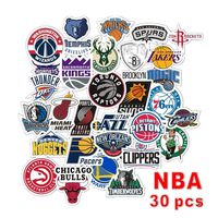 Cute Laptop Stickers [30Pcs] NBA Club Logo Sticker Waterproof Sticker for Car Laptop Trunk Skateboard Guitar Sticker Bike Decal