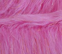Faux Fur Fabric Long Pile Sparkling Tinsel Pink / 58" Wide/Sold by The Yard