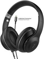 Thore Bluetooth Headphones with Lightning Connector for iPhone - Over Ear Wireless Earphones with Microphone/Volume Remote (Apple MFI Certified) Cord for Apple iPhone 7,8 Plus, XR, XS Max