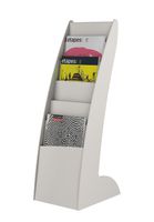 PaperFlow Curved Literature Floor Display, 6 Compartment, 34 x 10.63 x 13.78 Inches, Grey (289.02)