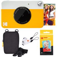Kodak Printomatic Instant Camera (Yellow) Basic Bundle + Zink Paper (20 Sheets) + Deluxe Case + Comfortable Neck Strap