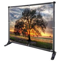 WinSpin 10' Telescopic Banner Stand Step and Repeat Adjustable Backdrop Wall Exhibitor Expanding Display