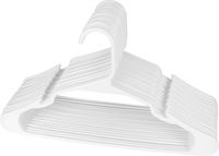 Utopia Home 20-Pack Plastic Hangers for Clothes - Space Saving Notched Hangers - White