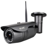 ICAMI 720P HD 36ir IP Camera Wireless Outdoor Night Vision SD Card Record WiFi Security Camera Waterproof with Motion Detection (4X Zoom)