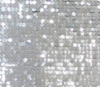Sequin Fabric New Paillette Glossy Dangle Mesh Silver / 52" Wide/Sold by th.