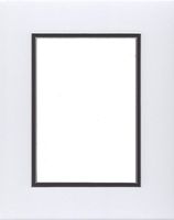 18x24 White & Black Double Picture Mats with White Core Bevel Cut for 13x19 Pictures