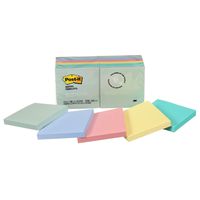 Post-it Notes, America's #1 Favorite Sticky Note, 3 in x 3 in, Marseille Collection, 12 Pads/Pack, 100 Sheets/Pad (654-AST)