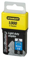 Stanley Tra204T 1/4 Inch Light Duty Narrow Crown Staples, Pack of 1000(Pack of 1000)