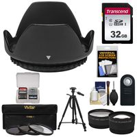 Essentials Bundle for Nikon D3300, D3400, D5300 & D5500 & 18-55mm VR Lens with 32GB Card + 3 Filters + Hood + Tripod + 2 Lenses Set + ML-L3 Remote Kit