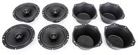 Skar Audio SK65 6.5" 180W 2 Way Coaxial Speakers (2 Pairs) with Two Pairs of 6.5" Universal Speaker Baffles