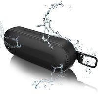 MANTO Durable Bluetooth Speaker, Portable Outdoor Wireless with Hi-Fi Stereo Sound and Rich Bass, 20-Hour Playtime, Built-in Mic AUX & SD Input for iPhone Samsung PC, IPX6 Waterproof Black