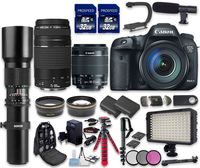Canon EOS 7D Mark II DSLR Camera Bundle with Canon EF-S 18-55mm f/3.5-5.6 is STM Lens + Canon EF 75-300mm f/4-5.6 III Lens + 500mm f/8 Preset Lens