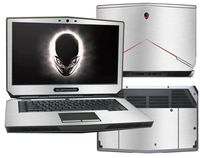 Decalrus - Protective Decal for 2015 Release Alienware 15 Non-Touch (15.6" Screen) Laptop Silver Texture Brushed Aluminum Skin Carbon Fiber Skins case Cover wrap BA2015alienwr15NoneTouchSilver
