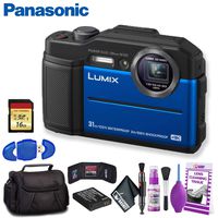 Panasonic Lumix DC-TS7 Digital Camera (Blue) Deluxe Bundle