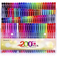 Reaeon Gel Pens for Coloring Books, 100 Color Gel Markers Plus 100 Refills for Drawing Painting Writing, Art & School Supplies