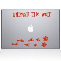 The Decal Guru Unleash The Werewolf MacBook Decal Vinyl Sticker - 15" MacBook Pro (2015 & Older) - Orange (1243-MAC-15P-P)