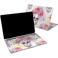 Lex Altern Vinyl Skin for MacBook Air 13 inch Mac Pro 16 15 Retina 12 11 2019 2018 2017 2016 Floral Mexican Skull Bohemian Peony Flower Pink Laptop Wrap Cover Keyboard Decal Sticker Touch Bar Girl