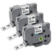 3-Pack Replacement TZe-251 Labeling Tape 1" (0.94"), Laminated TZ Tape Compatible with Brother P Touch PT-D600 PT-D600VP PT-P700 PT-P750W Black on White, 26.2 Feet (8M)