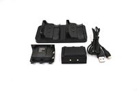 REYTID Charging Dock for Xbox ONE S Slim Dual Wireless Controllers - Black - Includes 2 x 1200mAh Rechargeable Batteries - Charge Cradle Docking Wireless Battery