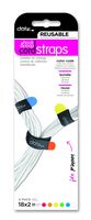 Dotz Reusable Hook & Loop Cord Straps for Cord and Cable Management, 6 Count, Assorted Colors (RHLS221MC)