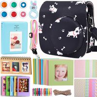 Case & Accessories Compatible with Fujifilm Instax Mini 9 8 8+ Instant Polaroid Film Camera, Bundle Pack Include Albums, Filters, Shoulder Strap&Other Accessories [Doggie,9 Items Kit] by SAIKA