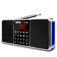Lefon Multifunction Digital AM FM Radio Wireless Media Speaker MP3 Music Player Support TF Card/USB Disk with LED Screen Display and Setting Timing Shutdown Function (Blue)