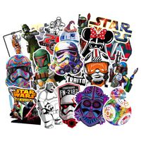 100 Pack Star War Stickers for Laptop, Cartoon Vinyl Decal Grattifi Sticker for Water Bottle Bike Motorcycle Car Bumper Notebook MacBook, Gift Choice for Kids Friends