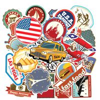 100 Packs Travel Map National Flag Stickers Water Bottles Laptop Car Hydroflasks Phone Skateboard Computer Vinyl Sticker Waterproof World Country Regions Logo Decals for Teens Boys Girls Adults