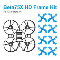 BETAFPV Beta75X 3S Whoop Frame Kit Black with 2 Sets 40mm 4-Blade Props 1.5mm Shaft Blue for 110X Motor 75mm 3S Whoop Drone Like Beta75X FPV Whoop Drone