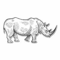 Rhinoceros Pencil Drawn Full Color - 5" Vinyl Decal for Car, Macbook, or Other Laptop