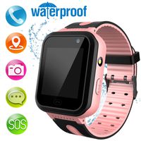 MeritSoar Kids Smart Watch Phone - HD Touch Screen Waterproof Smartwatch for Phone Calls Voice Chat SOS Camera Flashlight for Boy Girl Birthday Gift (Pink)