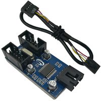 COMeap 9 pin USB Header Male 1 to 2 Female Motherboard Extension Cable USB 2.0 HUB Connector Adapter for Port Multiplier