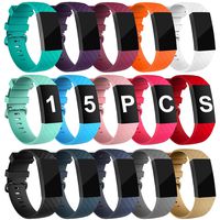 Velavior 15 Colors Bands for Fitbit Charge 3 / Charge3 SE, Waterproof Replacement Wristbands for Women Men Small Large (Large)
